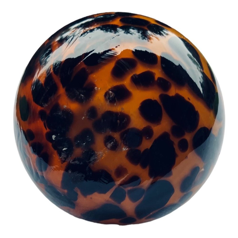 Art Glass Rooster Figure Leopard Pattern Black & Gold 6" × 4 1/2" - Picture 7 of 10